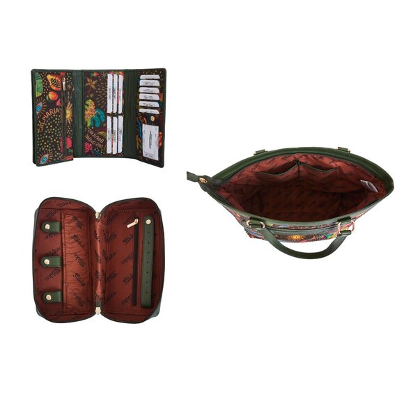 3-Pc Women's Bag Combo – Printed Fabric Tote bag, RFID Wallet & Jewelry Case - Picture 7 of 7